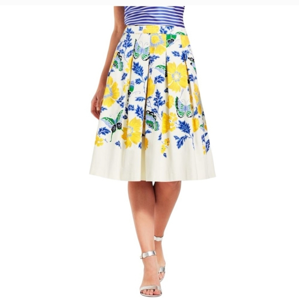 Talbots Skirt Pleated A-Line Floral Fairy Party